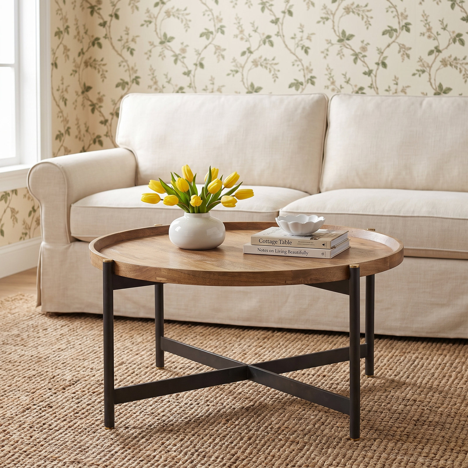Molise Solid Wood Single Coffee Table, 16.5" H x 34.25" L x 34.25" W