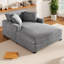 Chaise longue de 53,5 po x 70,9 po - style classique, matériau, pieds en bois massif, structure, assemblage sans effort, confort relaxant très grand, l 53,5 po x P 70,9 po x H 33,1 po, gris, design, confortable Tissu, facile
