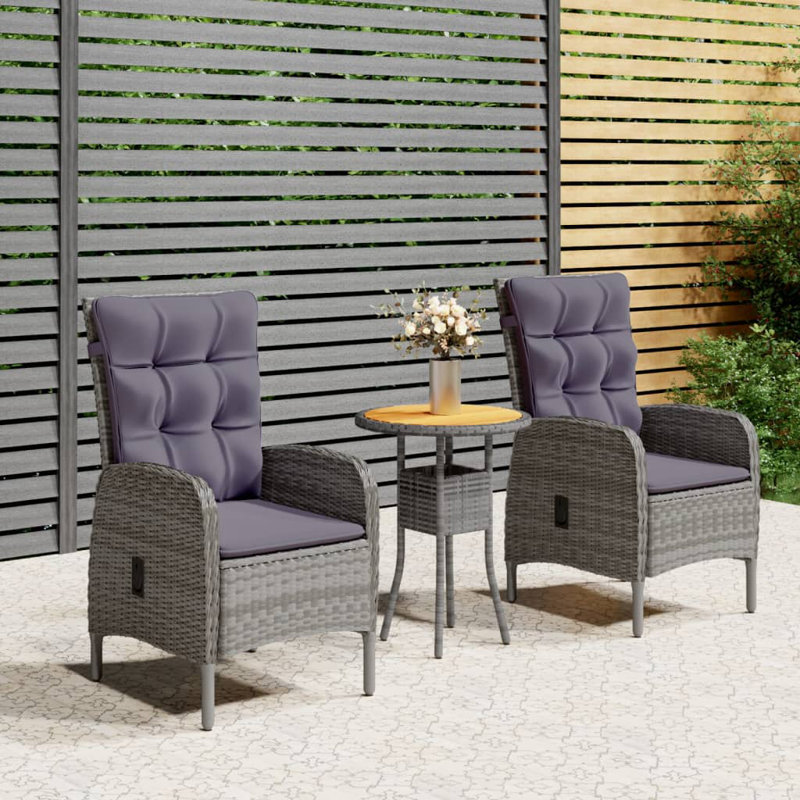 Bar Set with Stools, Gray, Brown