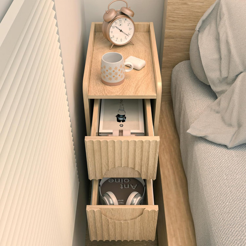 Small Groove Bedside Table