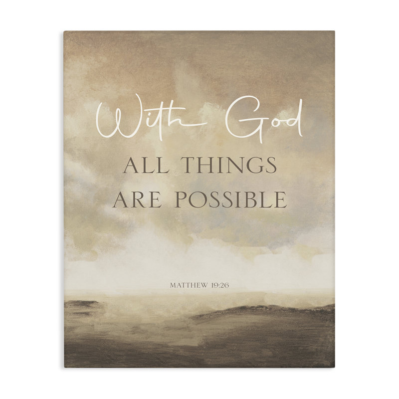 With God Matthew Proverb Canvas, design par John Spaeth, H 20 po x l 16 po