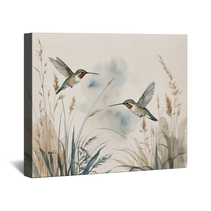 «Hummingbirds In Flight», toile tendue en plusieurs tailles, 32 po x 32 po