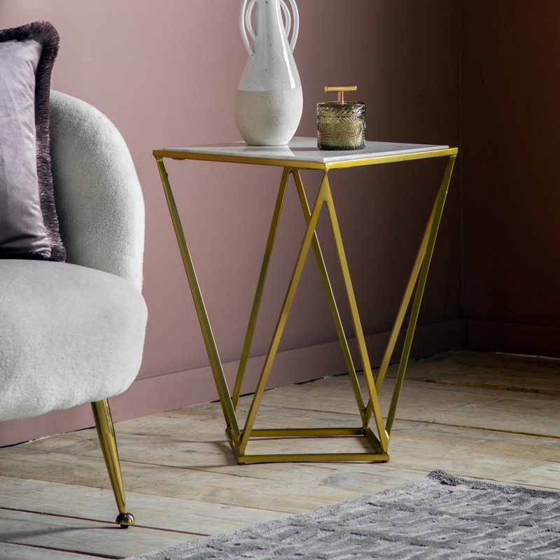 Frame End Table, Gold