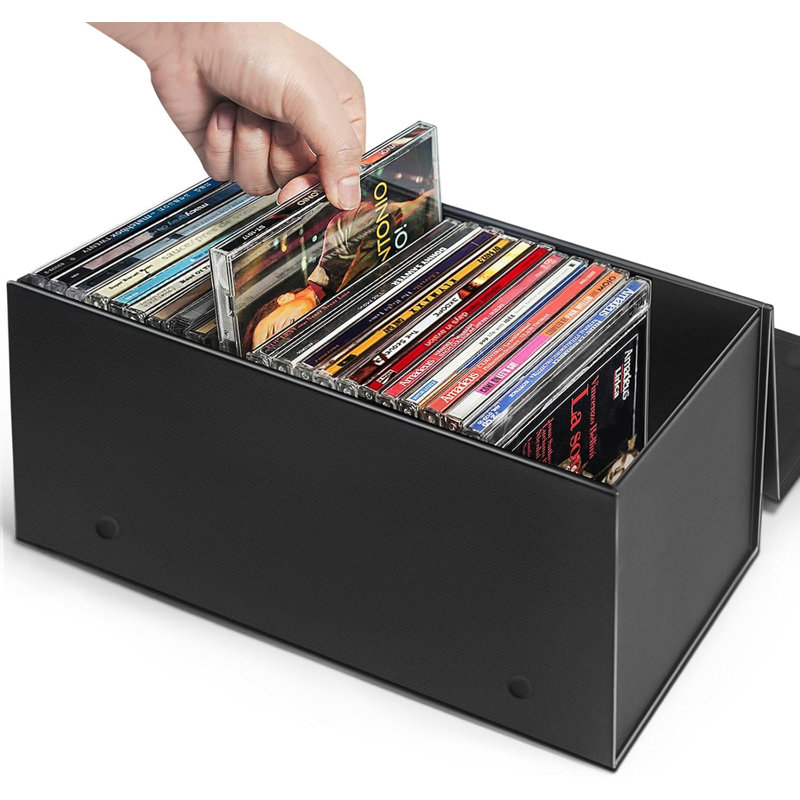 Boîte de rangement pour CD, support pour 30 boîtiers CD, organisateur de rangement pour disques