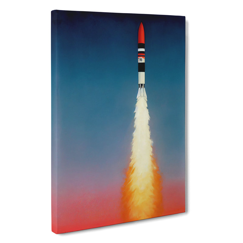 Spaceship Rocket In Flight No.1 - Wrapped Canvas Print, 60cm H x 40cm W x 3cm D