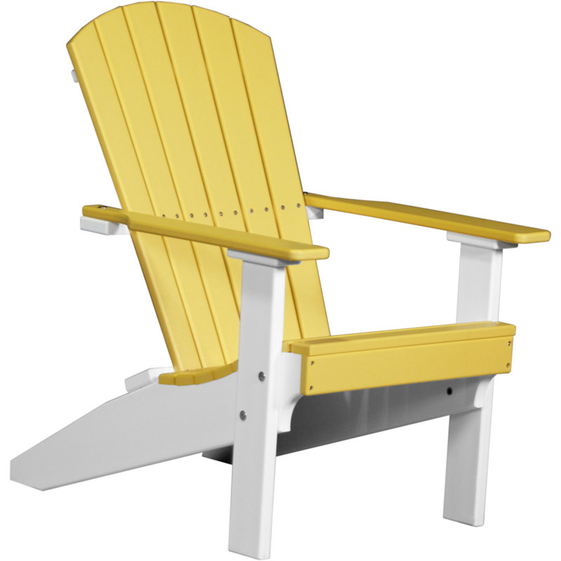 Chaise adirondack en plastique lakeside Kattamuri, Jaune / Blanc