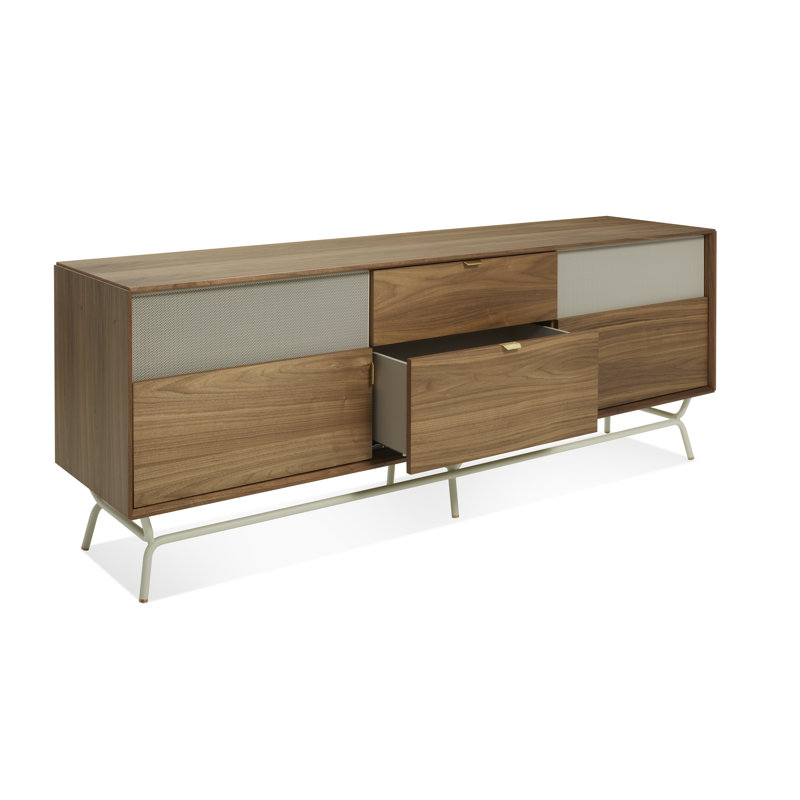 Dang Media Console, Walnut/Putty Gray