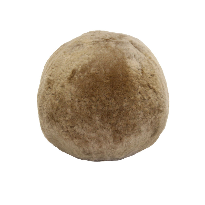 Fibre By Auskin Short Wool Sheepskin Ball Cushion BUTTERSCOTCH, Butterscotch