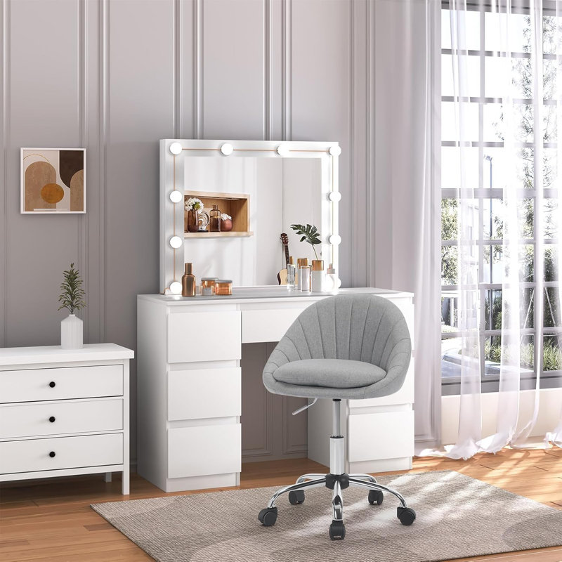 Abberger Linen Office Chair