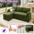 Convertible L-shaped Sofa With Pull-out Bed And Storage Chaise, Linen Green-1703183688