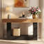 Console de 63 po de long, canapé de style campagnard, table d'entrée étroite à grain de bois chaud-270900544-270900546