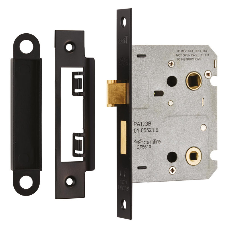Lorie Easi-T Bathroom Lock, Matt Black
