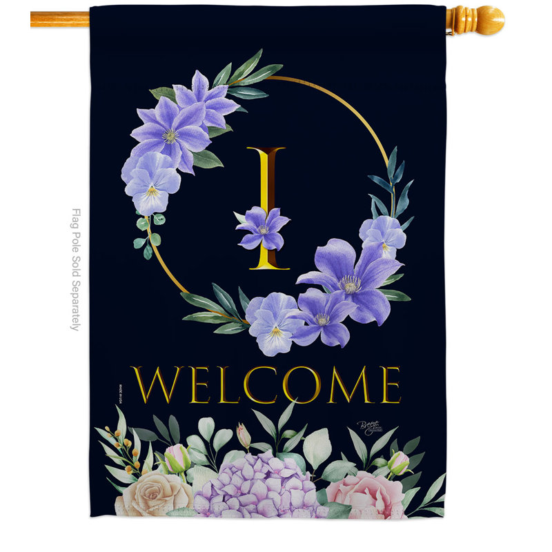 Drapeau de maison en polyester 40 x 28 po Welcome, I