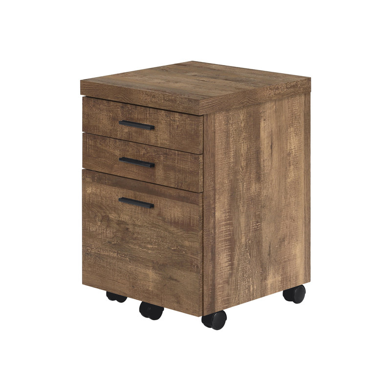 Classeur contemporain à roulettes, brun, pour le rangement de bureau