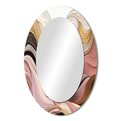 Exploring Abstracted Lines IV - Abstract Oval Decorative Mirror On Metal