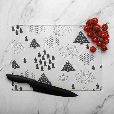 Scandinavian Style Christmas Dining Glass Chopping Board