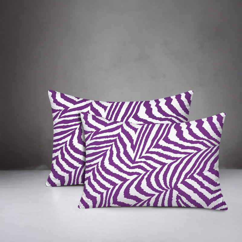 Coussin intérieur / extérieur à imprimé zébré Lola, 20 po x 14 po, Purple