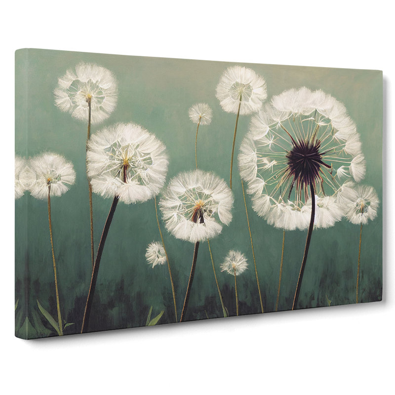 Entrancing Dandelion Flowers - Wrapped Canvas, 50cm H x 76cm W x 3cm D