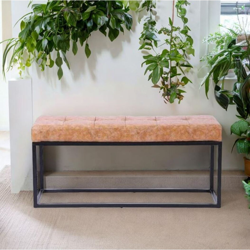 Babilonia Upholstered Bench, Antique Tan
