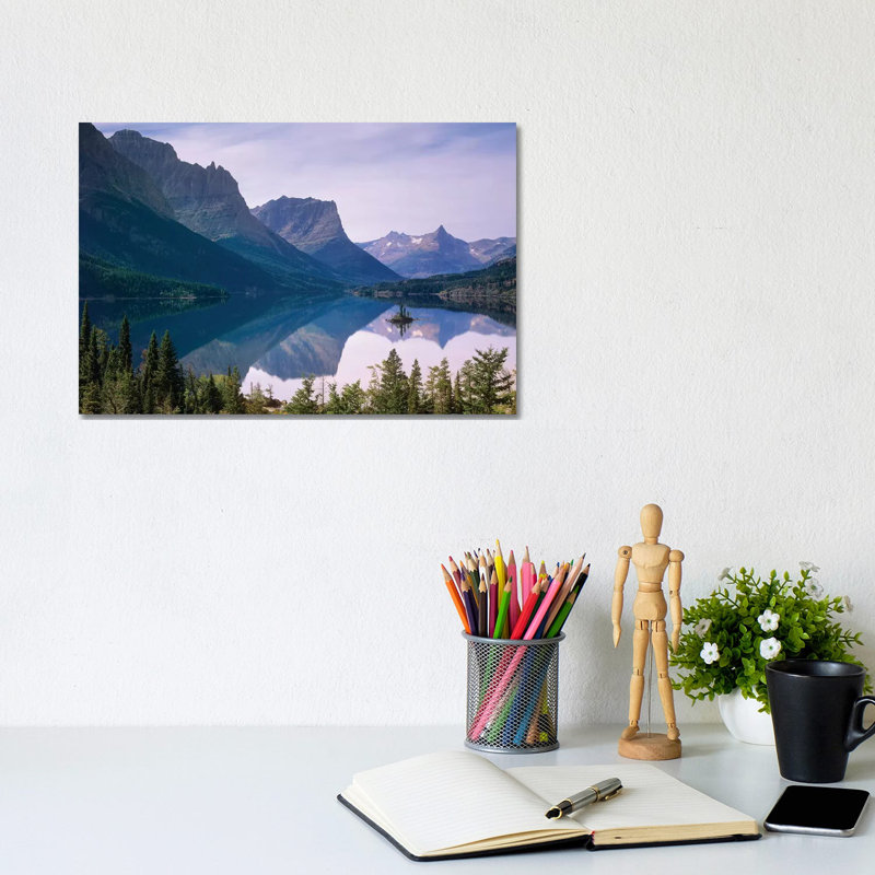 Wild Goose Island In St Mary's Lake, Glacier National Park, Montana by Tim Fitzharris - Wrapped Canvas Print