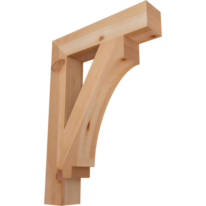 3 1/2"W x 20"D x 28"H Imperial Block Smooth Bracket, Western Red Cedar, Western Red Cedar (Smooth), 28" H x 4" W x 20" D