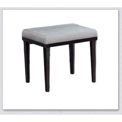 Ensemble de coiffeuse Glam Style avec miroir central, plateau en verre trempé, tiroirs de rangement et tabouret rembourré en obsidienne
