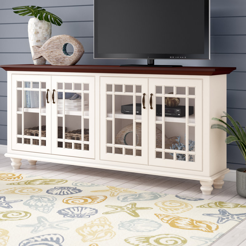 Colefax Unfinished TV Stand for TVs up to 88", Caribbean Rum, Soft White