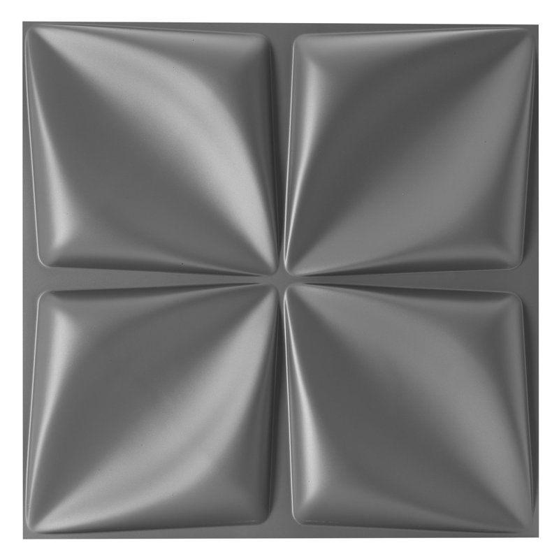 Creeden 50 cm x 50 cm 3D Wall Panel in Silver (6-pack)