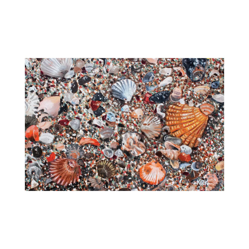 Seashells And Sand by Jerry Lee Kirk - Wrapped Canvas Gallery-Wrapped Canvas Giclée