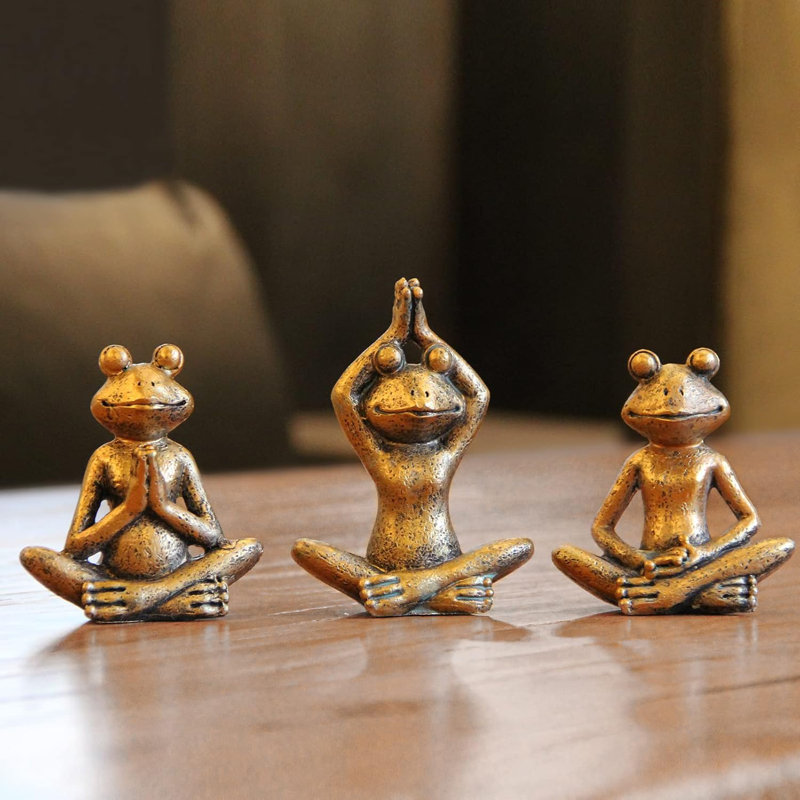 Figurines de yoga grenouille 3 pièces