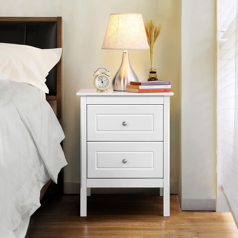Lannion 48cm W Bedside Table, White