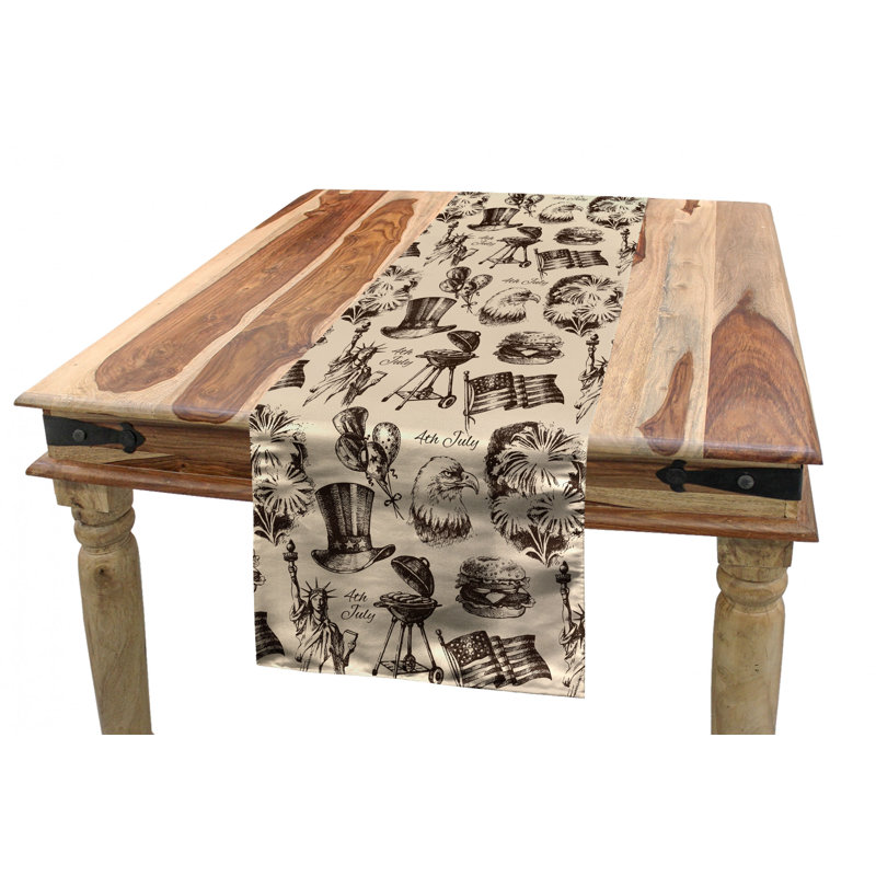 Geometric Independence Day Table Runner, 120" x 16"