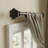 Adjustable Single Metal Curtain Rod Black for Ceiling/Wall Mounting-6649632