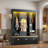 Elegant Hall Tree With App Controlled Led Light, 9 Hooks, Storage Bench, 3 Large Cabinets And Open Shelves-1853272298