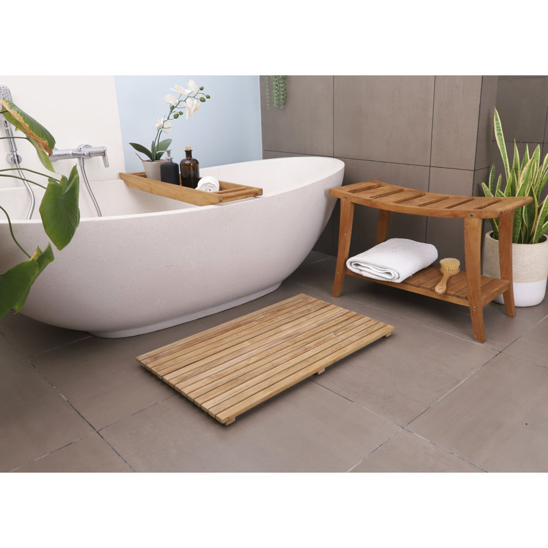 Angelina Teak Non-Slip Shower Mat