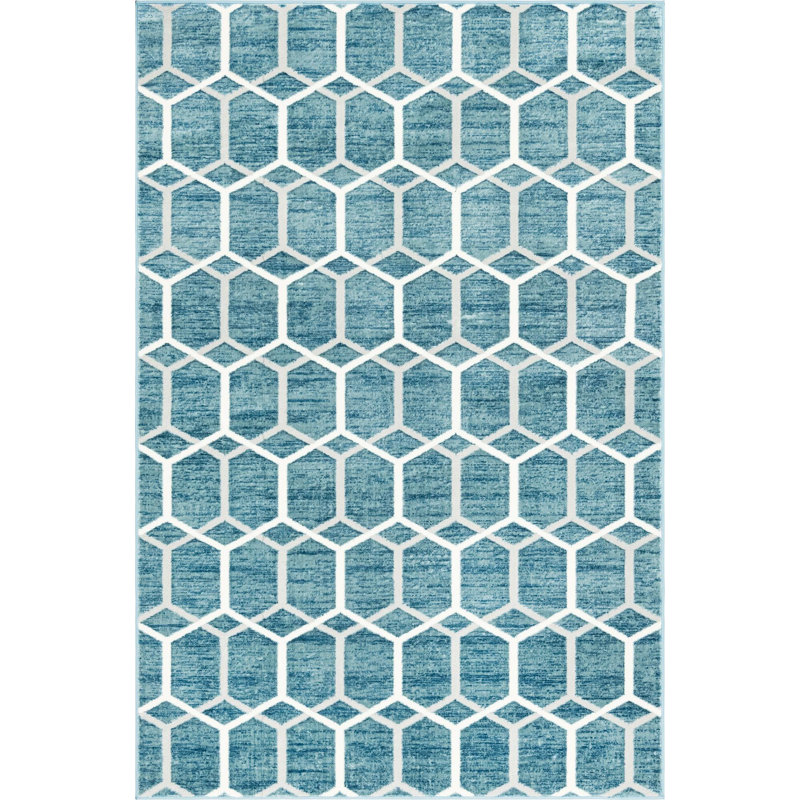 Linares Geometric Hand Woven Area Rug, Rectangle 183 x 274cm