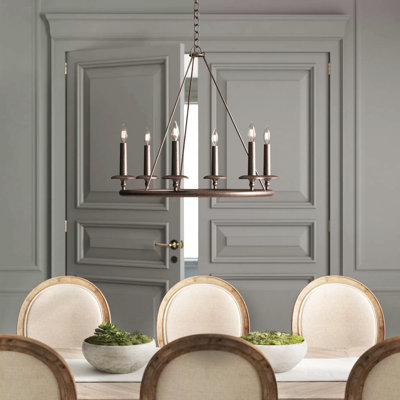 Lustre de roue de style bougie 6 lumières Nash