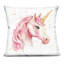 Coussin décoratif imprimé licorne rose avec éclaboussures de peinture, design Creative Studio-121373400