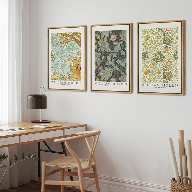 Art mural classique de William Morris, H 36 po x l 24 po, Impression encadrée, Plastique naturel