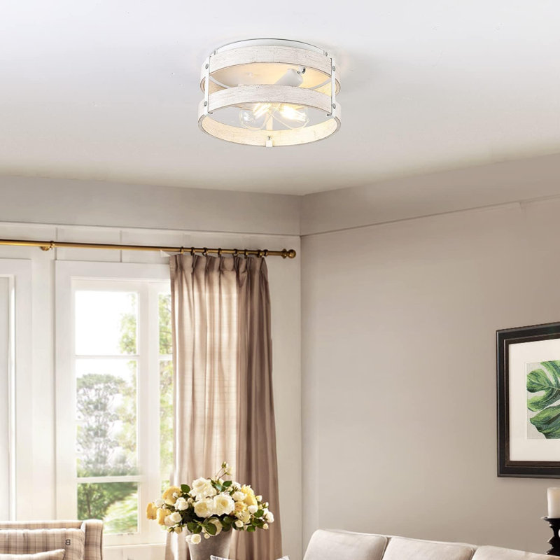 Plafonnier encastré 2 lumières Rustic Farmhouse, Patiné