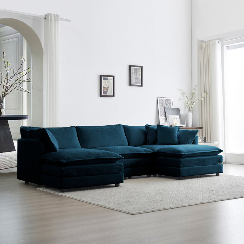 U-Shaped Sectional Sofa W/Reversible Footrest