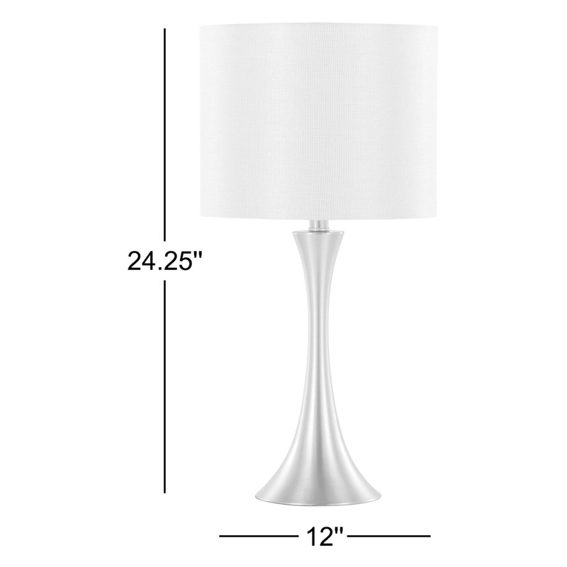 Adonis Metal Lamp, Brushed Nickel, Sparkly Gray