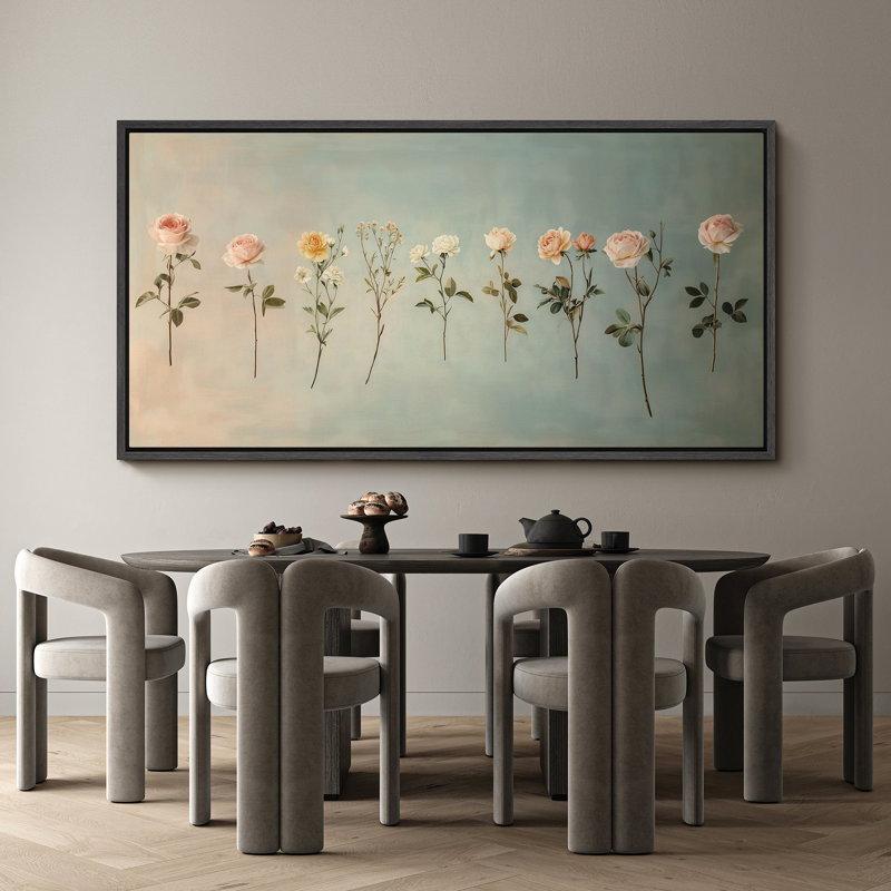 Gradient Roses, H 30 po x l 60 po, Noir, noir, noir, noir