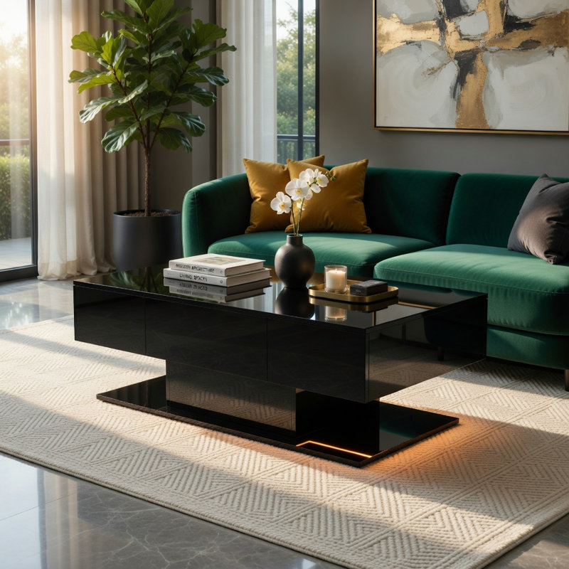 Table basse à DEL Hommoo, Black