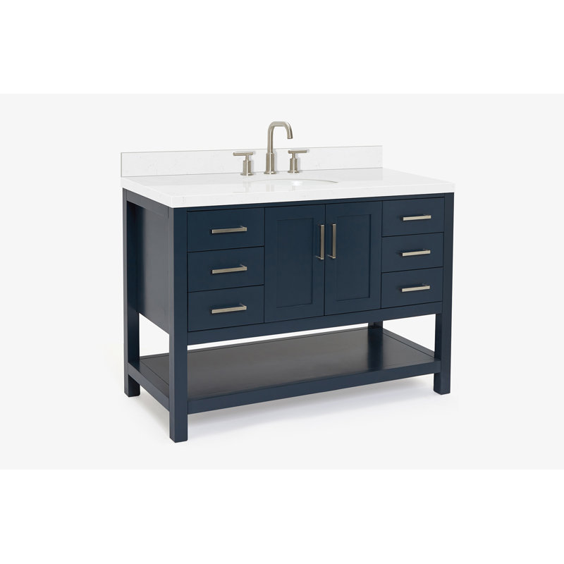 ARIEL Magnolia 48 Single Bathroom Vanity with Top, Midnight Blue