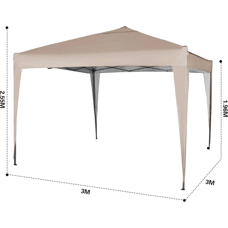 Janvey 3m x 3m Steel Pop-Up Gazebo, Beige