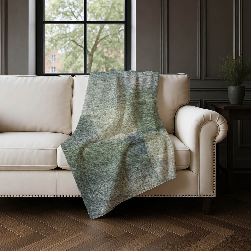 Jeté carré Addison Sherpa ASB742, Olive