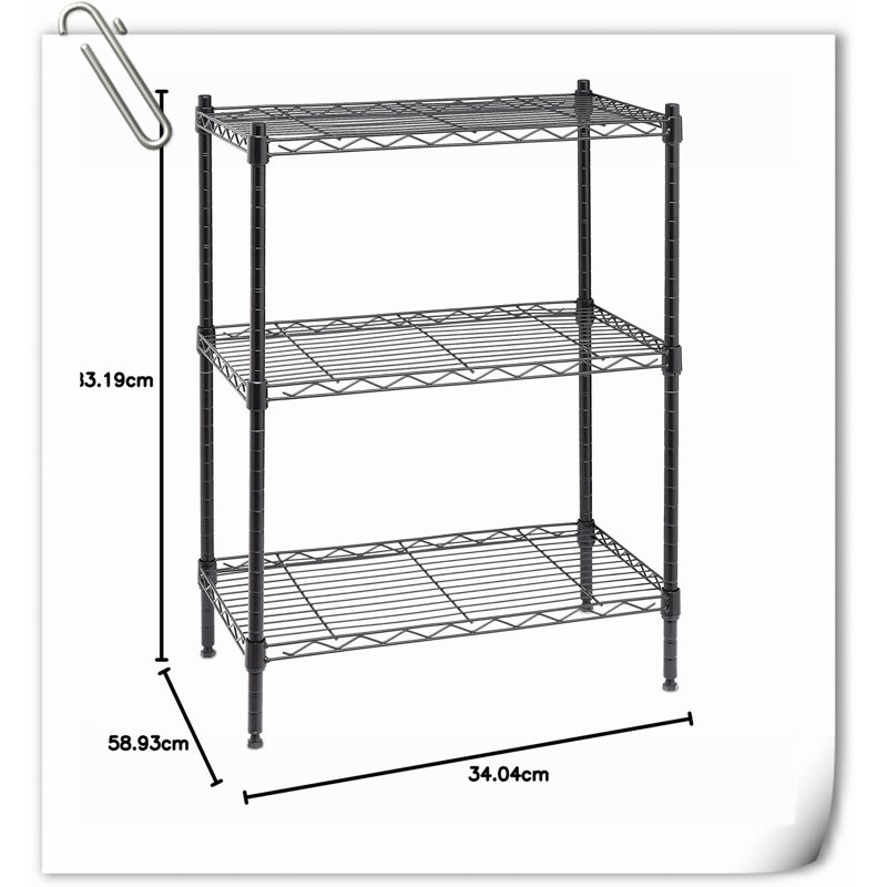Étagère de rangement en métal l 23,19 po, Noir