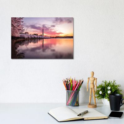 Cherry Blossoms Washington Monument 1 Piece Wall Art on Canvas