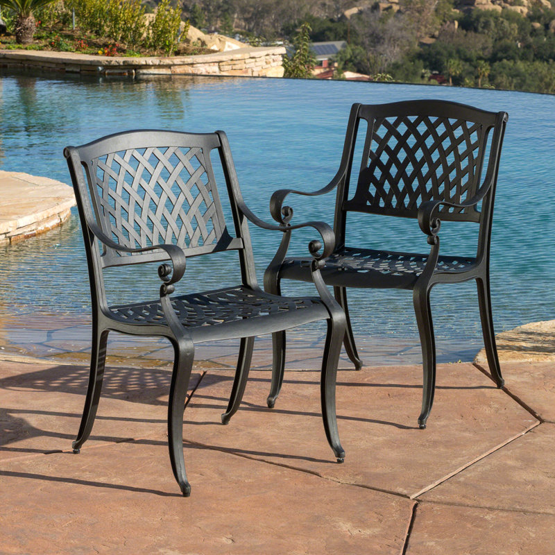 Ensemble de 2 chaises de jardin d'extérieur style campagne moderne
